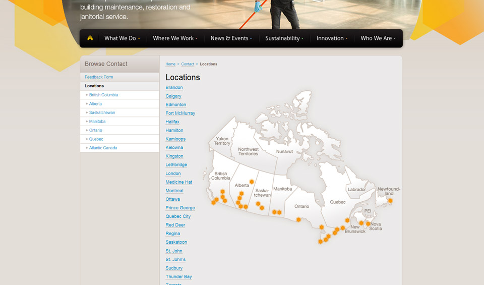Bee Clean locations screenshot