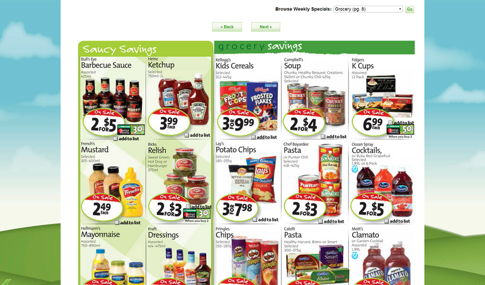Thrifty Foods weekly specials screenshot
